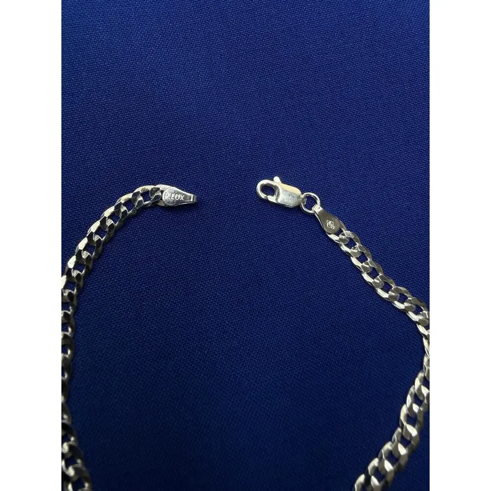 925 Italy Sterling Silver Miami Curb Link Bracelet 4.5mm 8